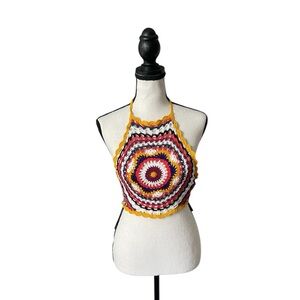 NWT Retro Crochet Halter Top